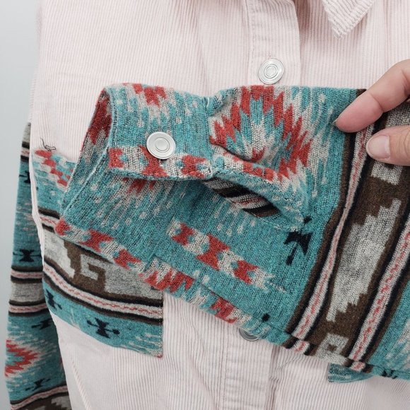 MONTANA WEST Corduroy Shacket Southwestern Serape Aztec Western NWT - Picture 6 of 10
